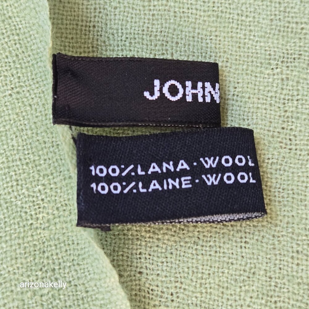 John Hanley 100% Wool Lightweight Scarf Gradient Green - Picture 3 of 12